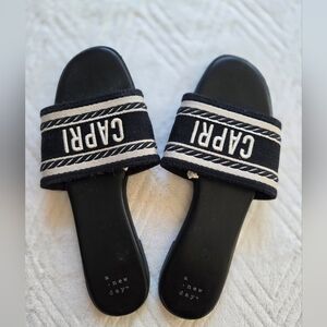 Black and White Slide Sandals Sz9